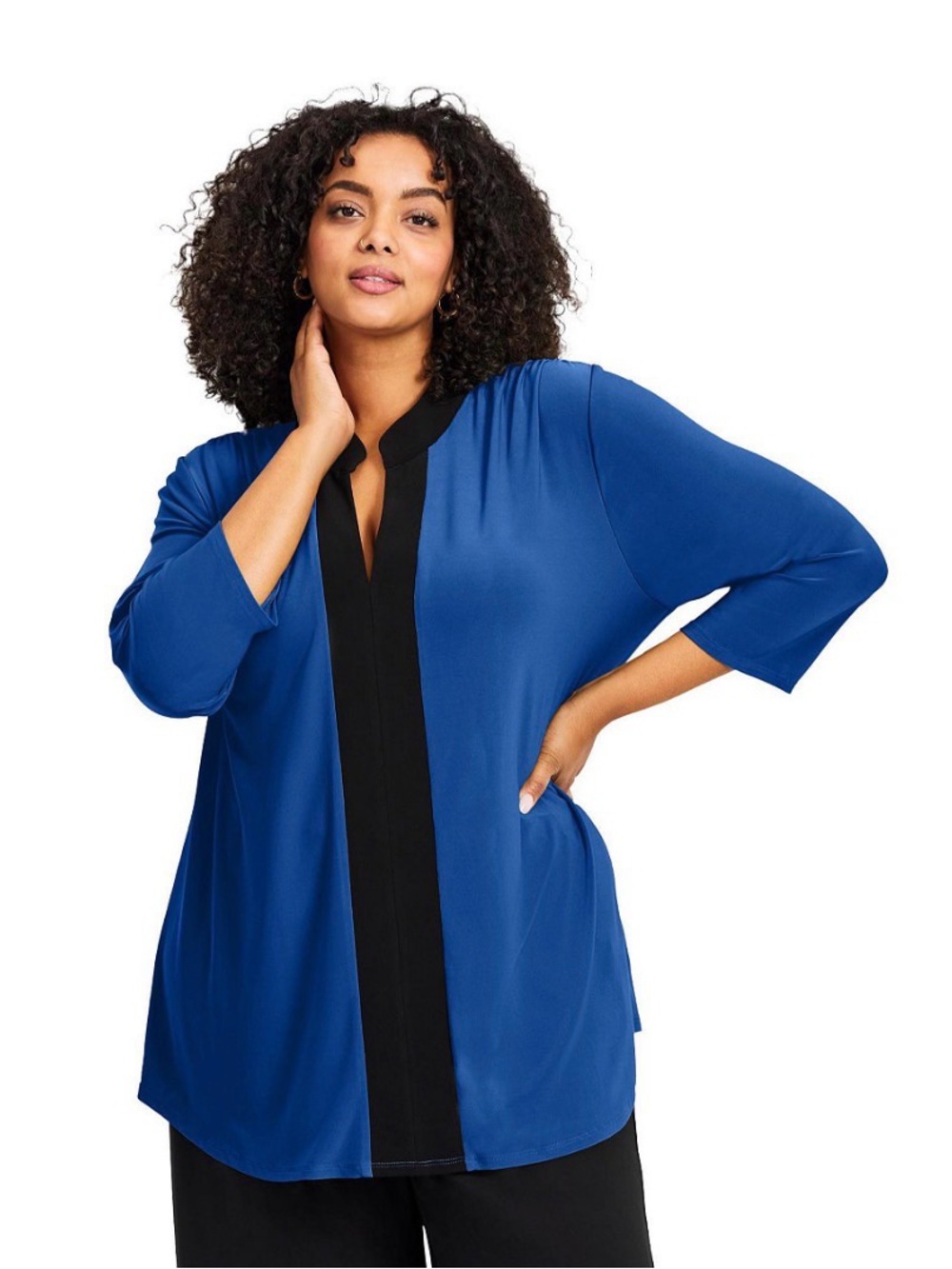 Avenue Royal Blue Tunic with Black Contrast Trim